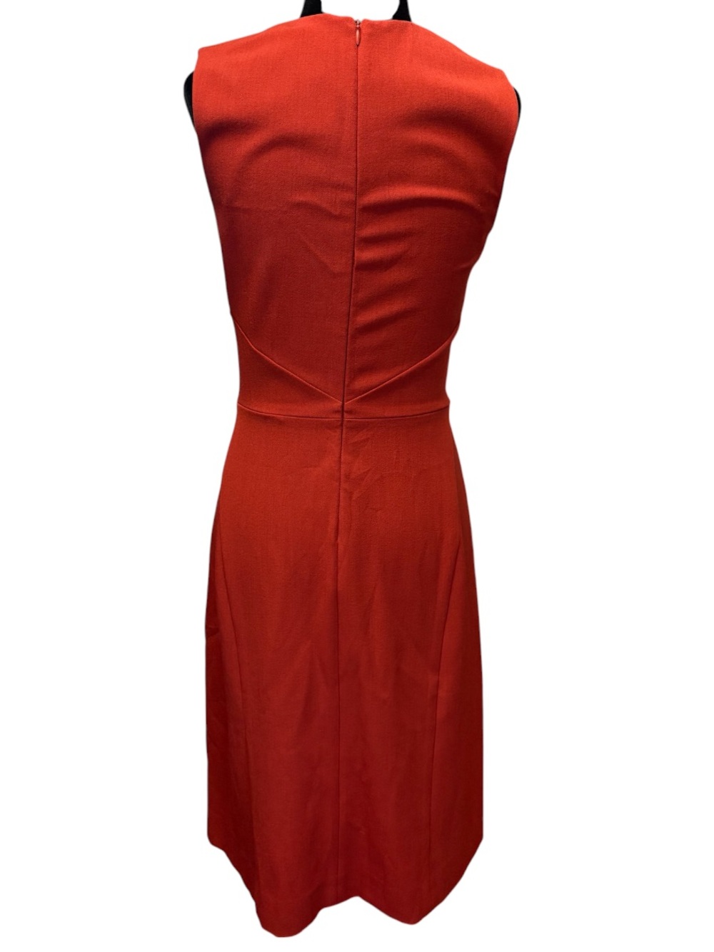 MM Lafleur Annie V Neck Sleeveless Sheath Dress Burnt orange Sz 4 - Picture 3 of 6